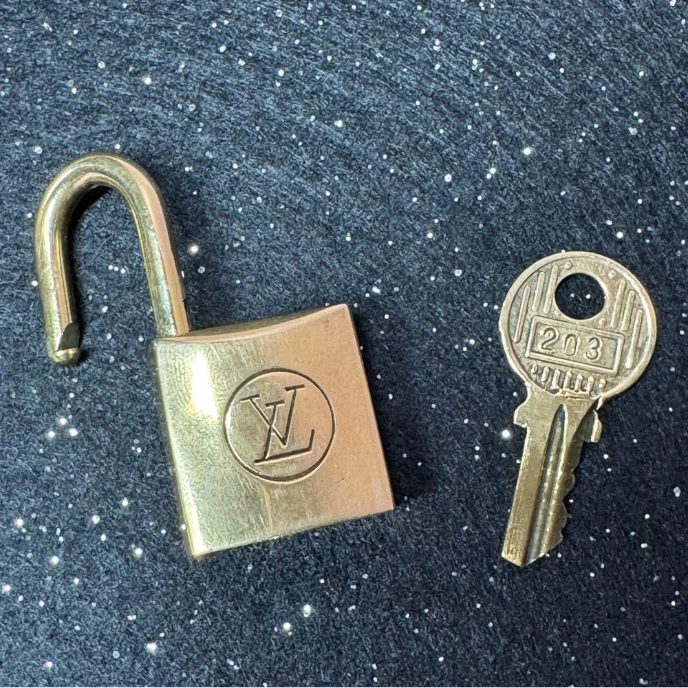 Vintage Louis Vuitton Gold (Brass) Padlock with Key #203